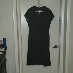 Black faux wrap nine west dress